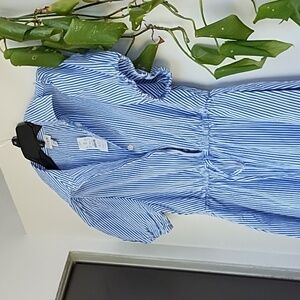 J. Crew Short Sleeve‎ Collared Mini Womens Striped Shirt Dress Size 6 Petite NWT